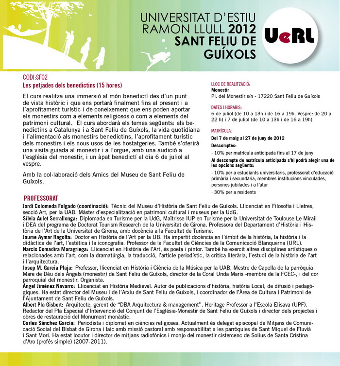 Les petjades dels benedictins